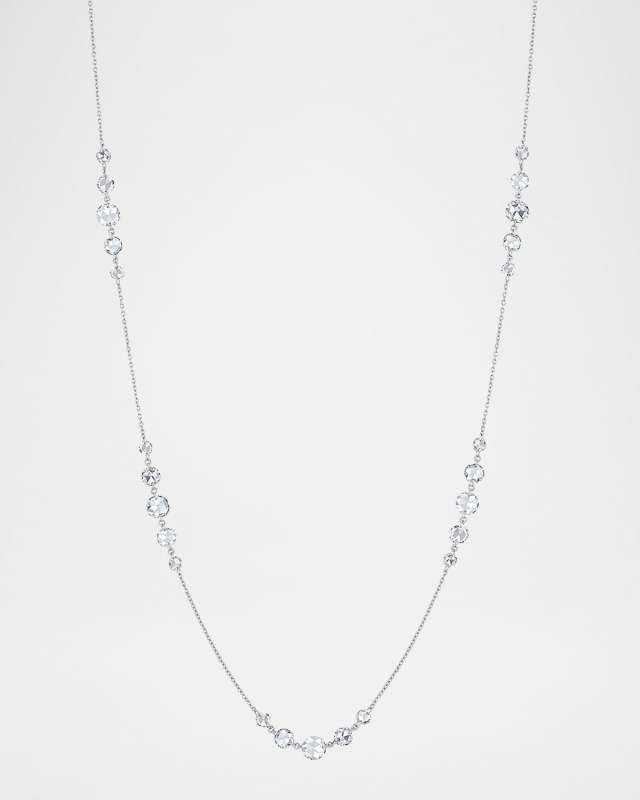 18K White Gold Ethereal Diamond Station Necklace, 3.70tcw